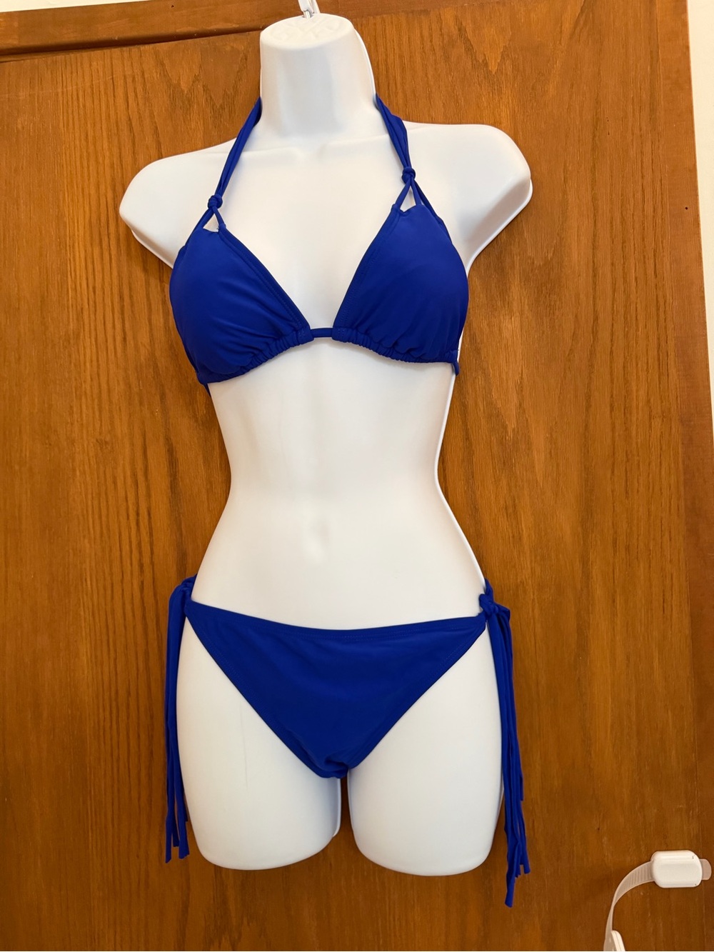 Blue Halter Tie Bikini Set - Women Swim